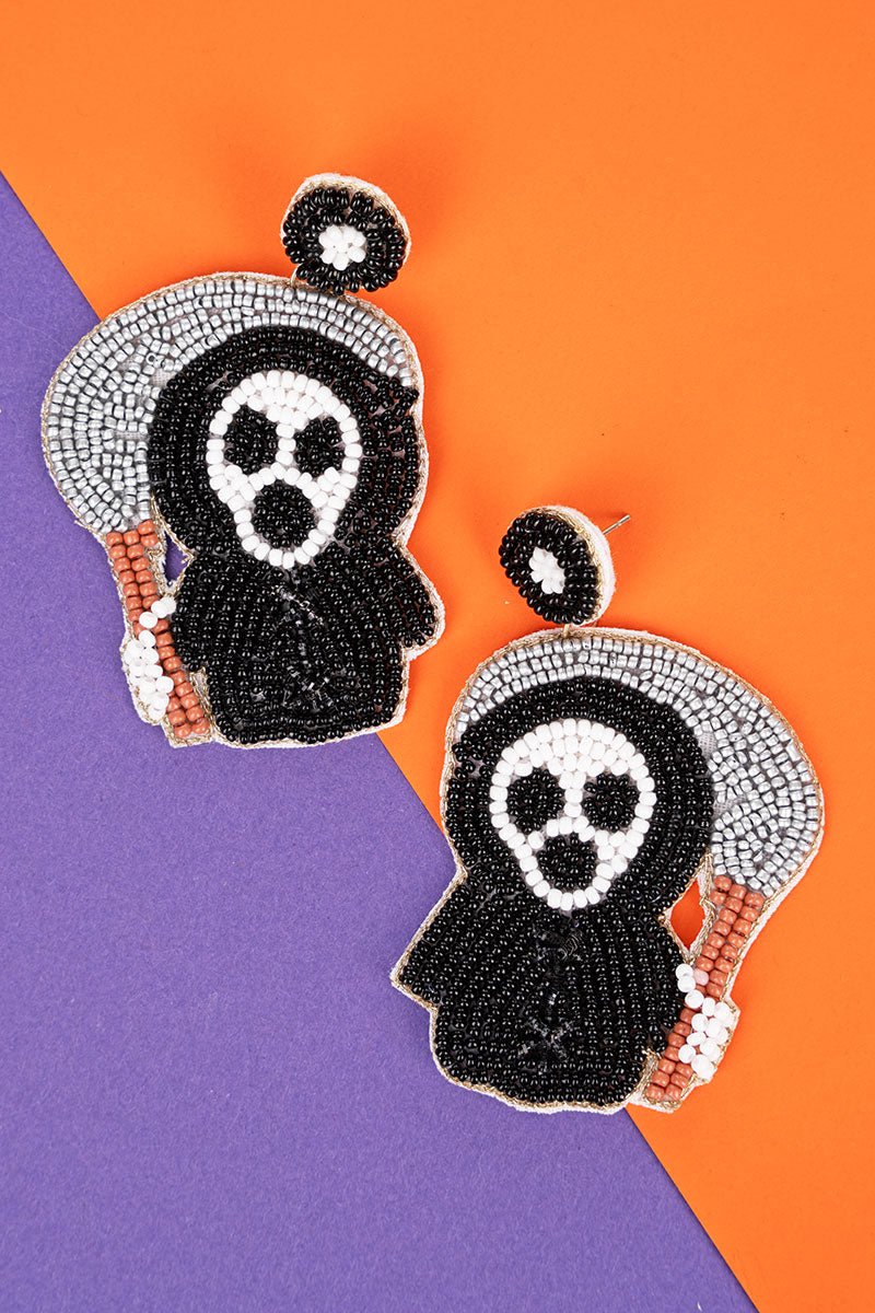 Viola Don't Fear The Reaper Seed Bead Earrings - Wholesale Accessory Market