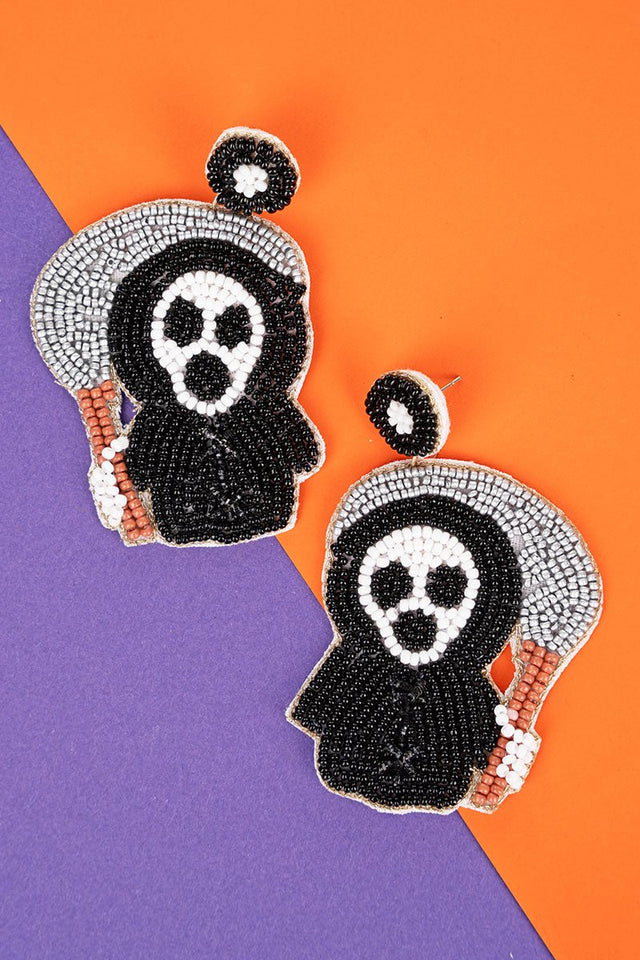 Viola Don't Fear The Reaper Seed Bead Earrings - Wholesale Accessory Market