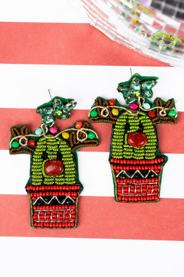 Viola Prickly Rudolph Seed Bead Earrings - Wholesale Accessory Market