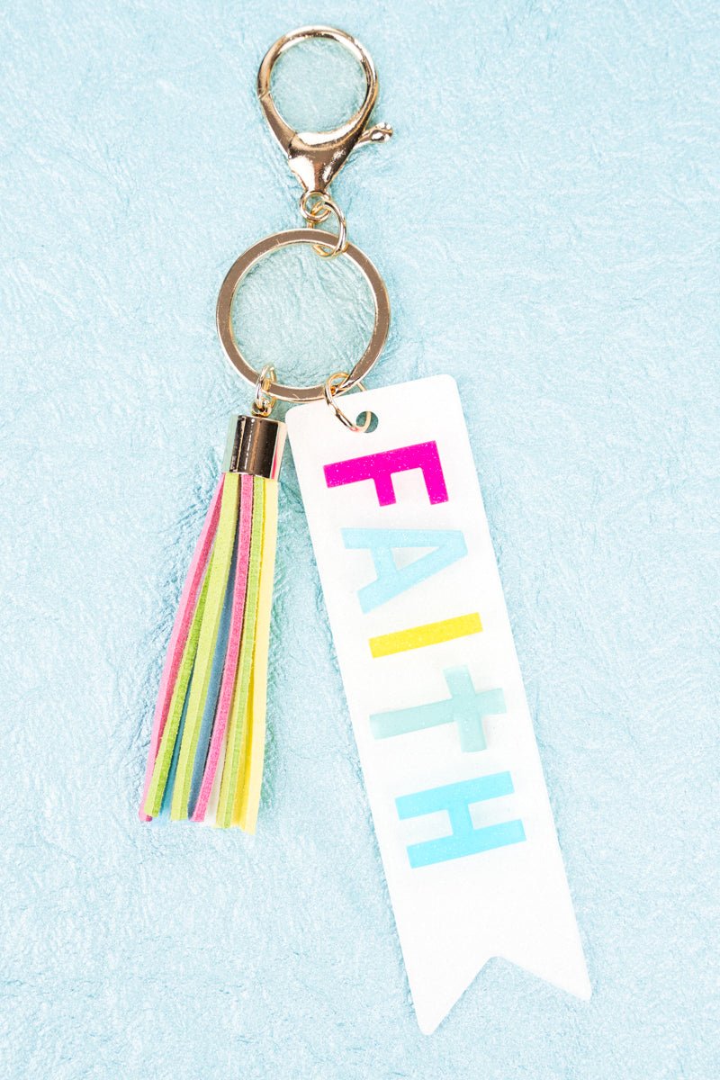 Viola Multi Color 'FAITH' Acrylic Keychain - Wholesale Accessory Market