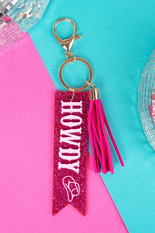 Viola Fuchsia 'Howdy' Acrylic Keychain - Wholesale Accessory Market