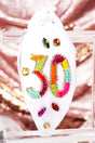 Viola Embellished White 'Flirty 30' Knotted Headband - Wholesale Accessory Market