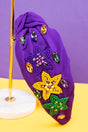 Viola Mardi Gras Stars Purple Knotted Headband - Wholesale Accessory Market