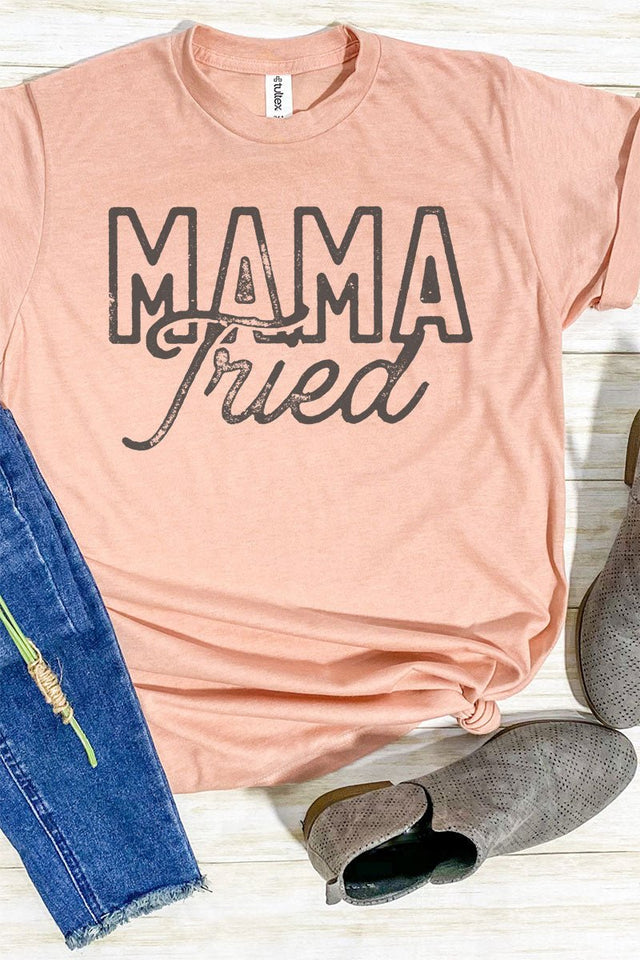 Distressed Mama Tried Unisex Poly-Rich Blend Tee - Wholesale Accessory Market