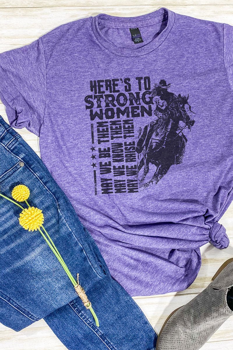 Here's To Strong Women Unisex Poly-Rich Blend Tee - Wholesale Accessory Market