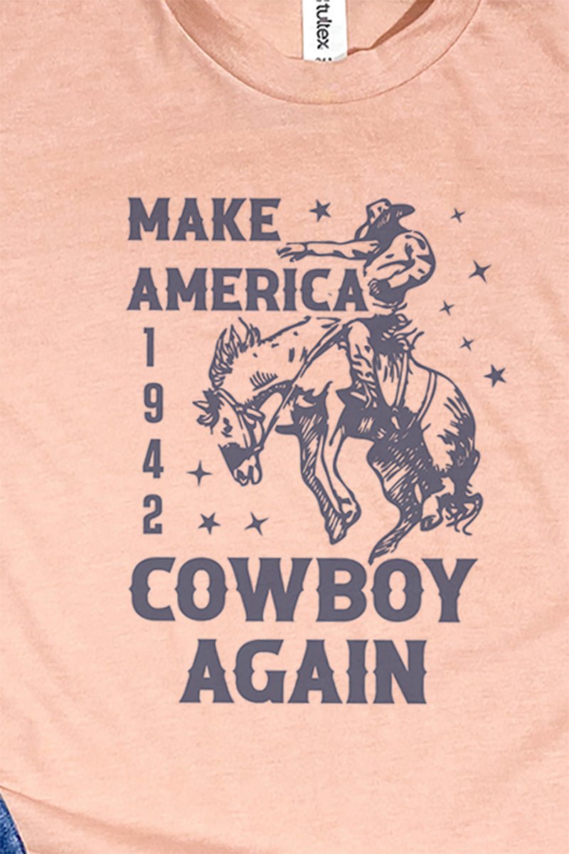 Navy Make America Cowboy Again Unisex Poly-Rich Blend Tee - Wholesale Accessory Market