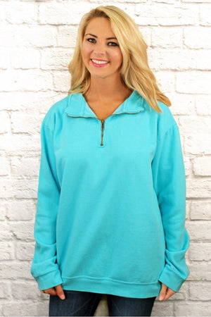 Shades of Blue Comfort Colors Adult Quarter Zip Sweatshirt *Customizable! - Wholesale Accessory Market