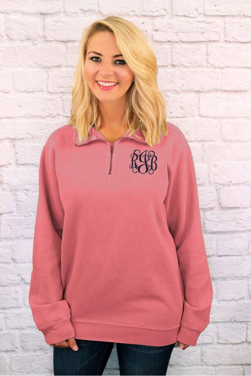 Shades of Red Comfort Colors Adult Quarter Zip Sweatshirt *Customizable! - Wholesale Accessory Market