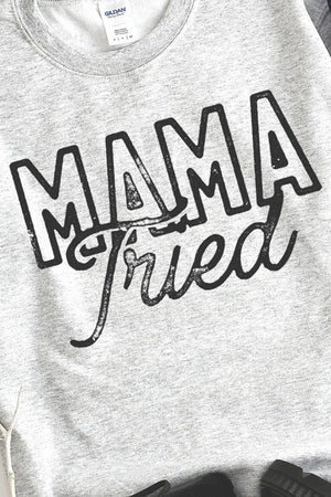 Distressed Mama Tried Heavy-weight Crew Sweatshirt - Wholesale Accessory Market