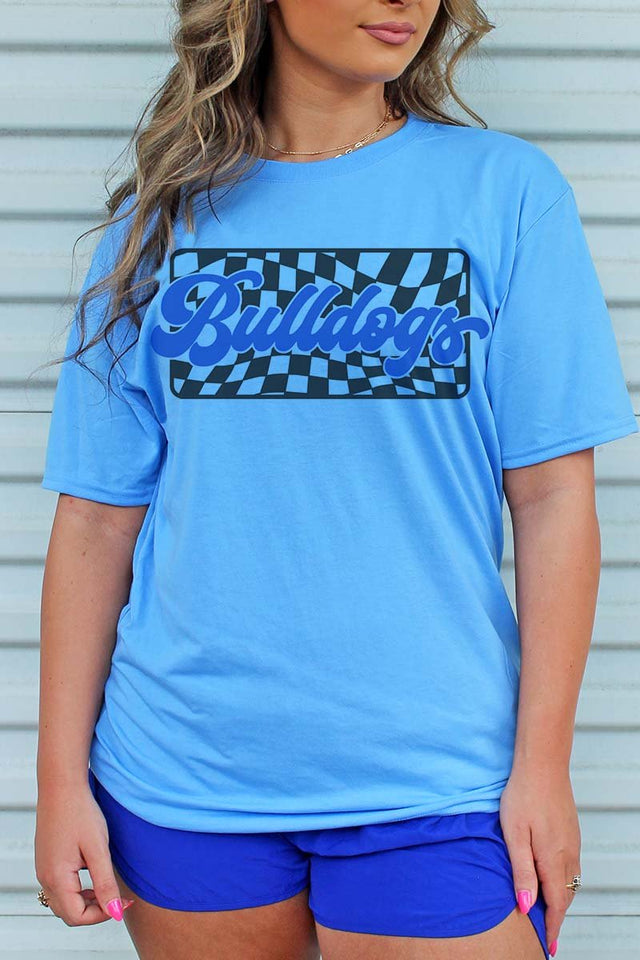 Checkered Bulldogs Royal Unisex Dri-Power Poly Tee - Wholesale Accessory Market