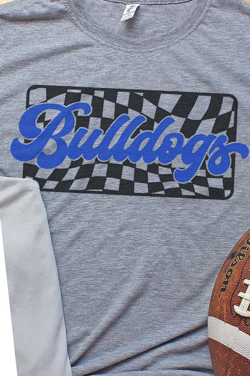 Checkered Bulldogs Royal Unisex Dri-Power Poly Tee - Wholesale Accessory Market