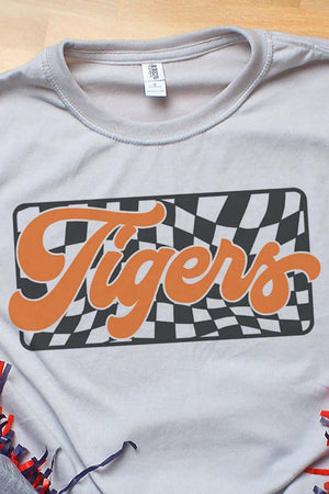 Checkered Tigers Orange Unisex Dri-Power Poly Tee - Wholesale Accessory Market