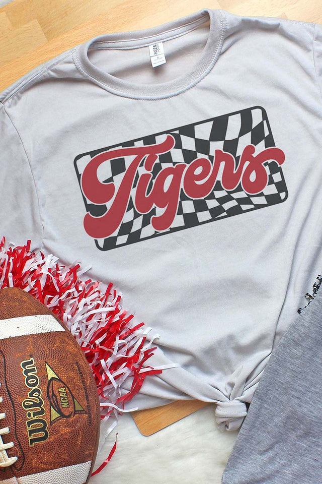 Checkered Tigers Red Unisex Dri-Power Poly Tee - Wholesale Accessory Market