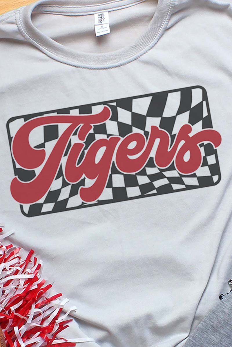 Checkered Tigers Red Unisex Dri-Power Poly Tee - Wholesale Accessory Market