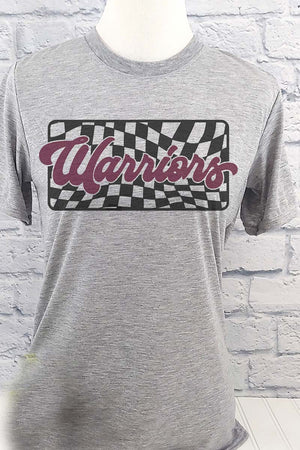 Checkered Warriors Maroon Unisex Dri-Power Poly Tee - Wholesale Accessory Market