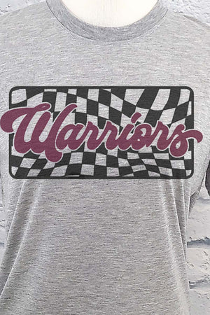 Checkered Warriors Maroon Unisex Dri-Power Poly Tee - Wholesale Accessory Market