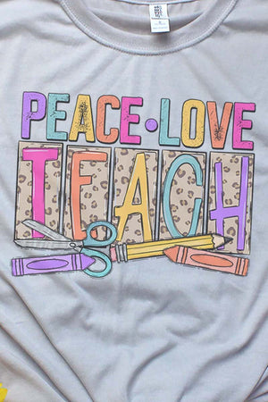 Leopard Peace Love Teach Unisex Dri-Power Poly Tee - Wholesale Accessory Market