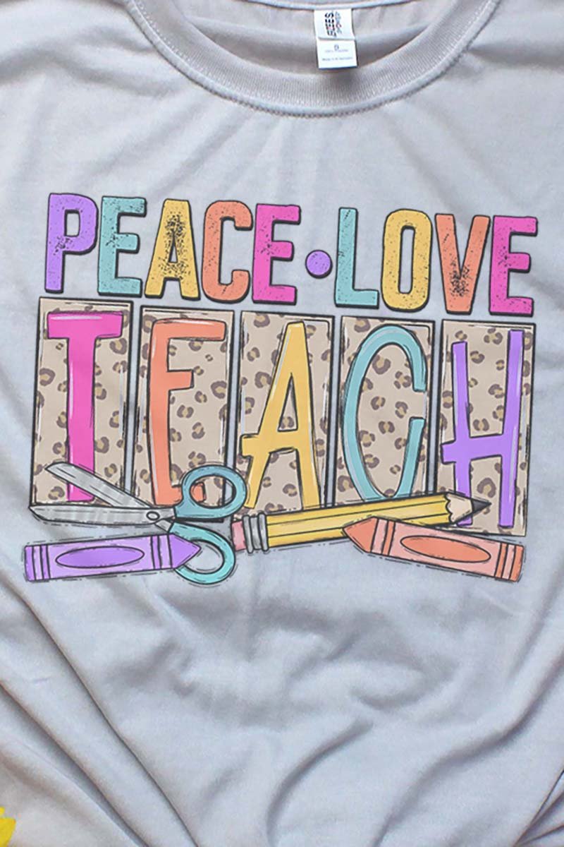 T-SHIRT PEACE AN LOVE LEOPARD