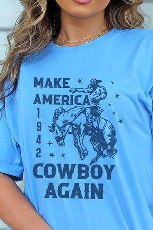 Navy Make America Cowboy Again Unisex Dri-Power Poly Tee - Wholesale Accessory Market