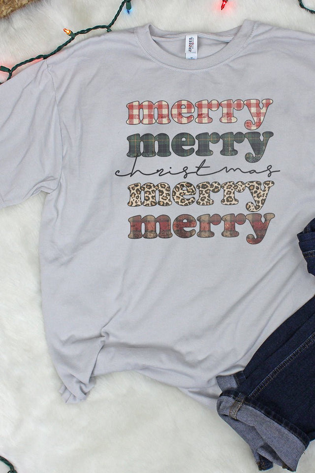 Stacked Merry Christmas Unisex Dri-Power Poly Tee - Wholesale Accessory Market