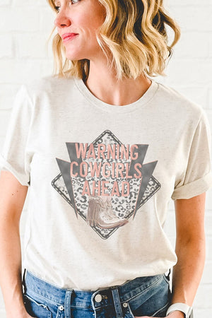 Warning Cowgirls Ahead Tri-Blend Short Sleeve Tee - Wholesale Accessory Market