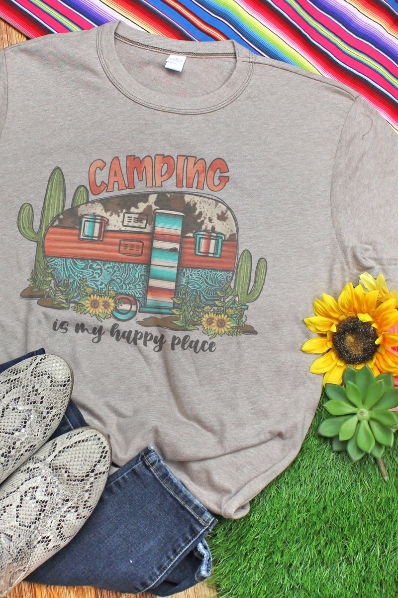 Western Camping is My Happy Place Unisex Keeper Vintage Jersey T-Shirt - Wholesale Accessory Market