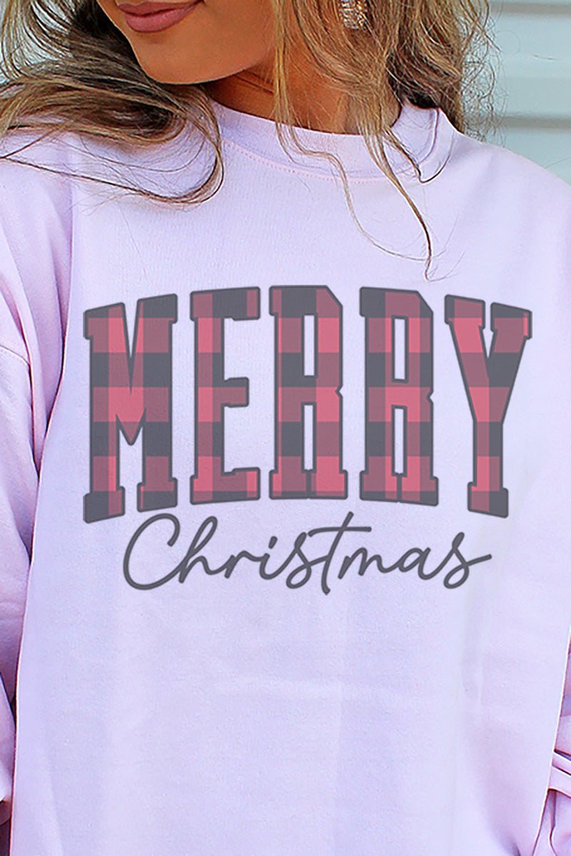 Red Buffalo Plaid Merry Christmas Unisex NuBlend Crew Sweatshirt - Wholesale Accessory Market