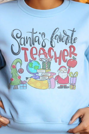 Santa's Favorite Teacher Unisex NuBlend Crew Sweatshirt - Wholesale Accessory Market