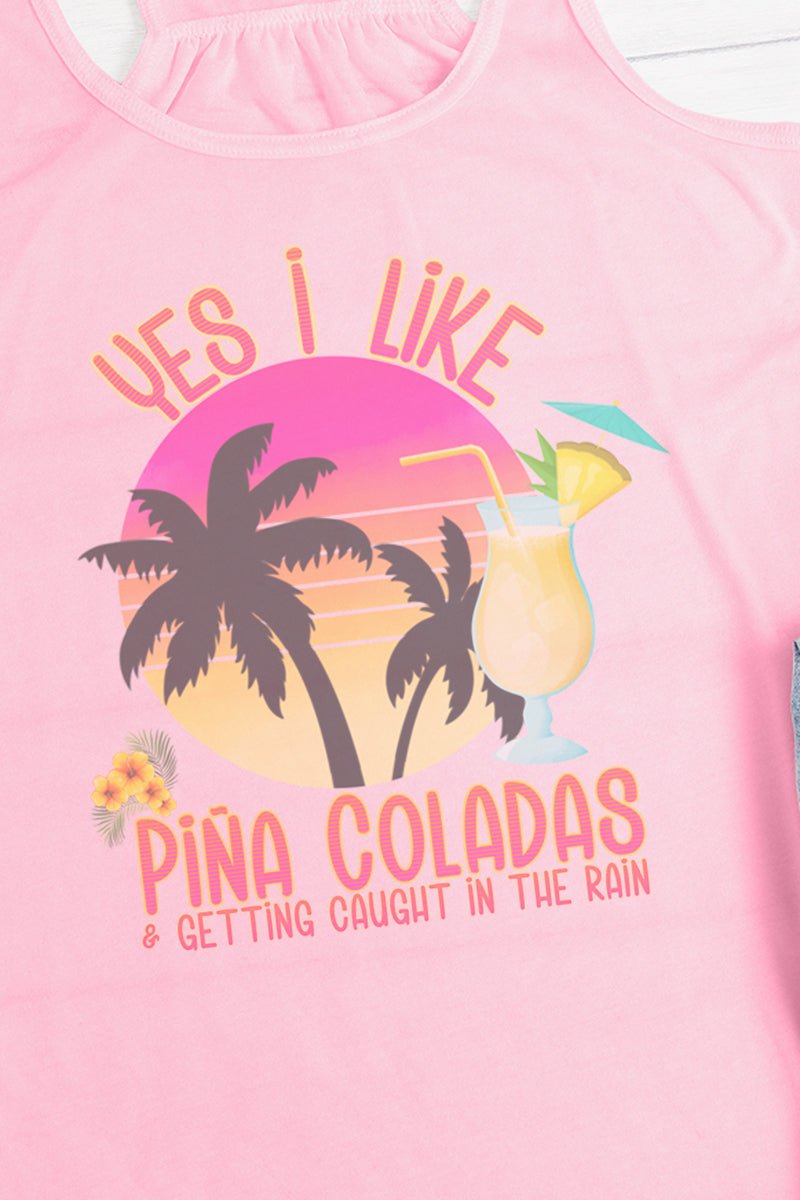 Yes I Like Pina Coladas Flowy Racerback Tank - Wholesale Accessory Market