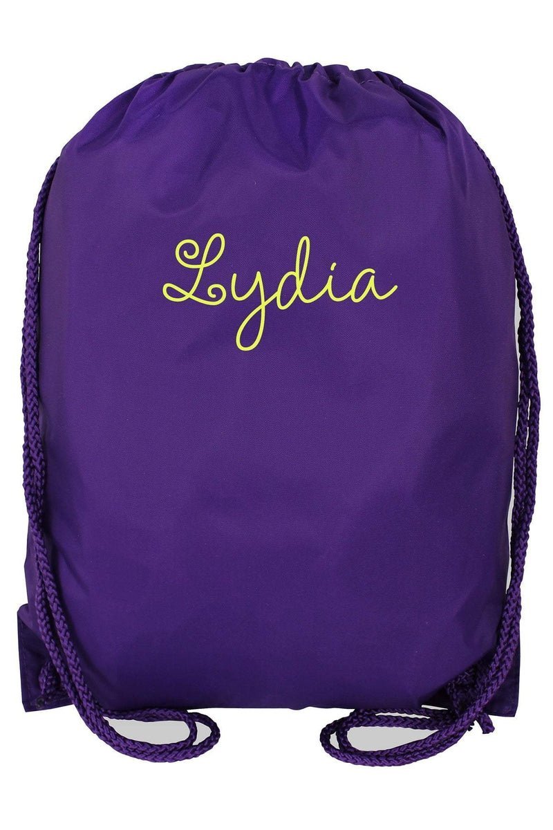 Purple Drawstring Backpack - Wholesale Accessory Market