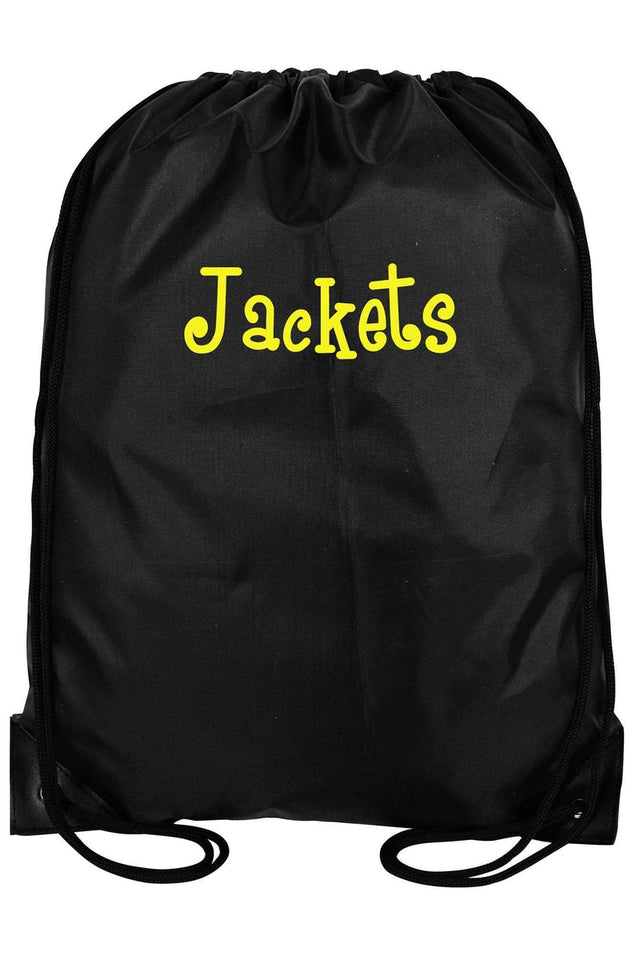 Black Flat Drawstring Backpack - Wholesale Accessory Market