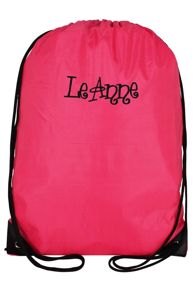 Hot Pink Flat Drawstring Backpack - Wholesale Accessory Market