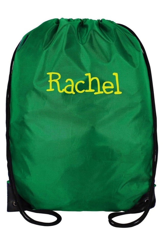 Kelly Green Flat Drawstring Backpack - Wholesale Accessory Market