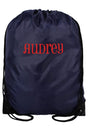 Navy Flat Drawstring Backpack - Wholesale Accessory Market