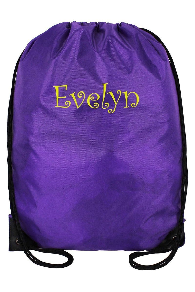 Purple Flat Drawstring Backpack - Wholesale Accessory Market