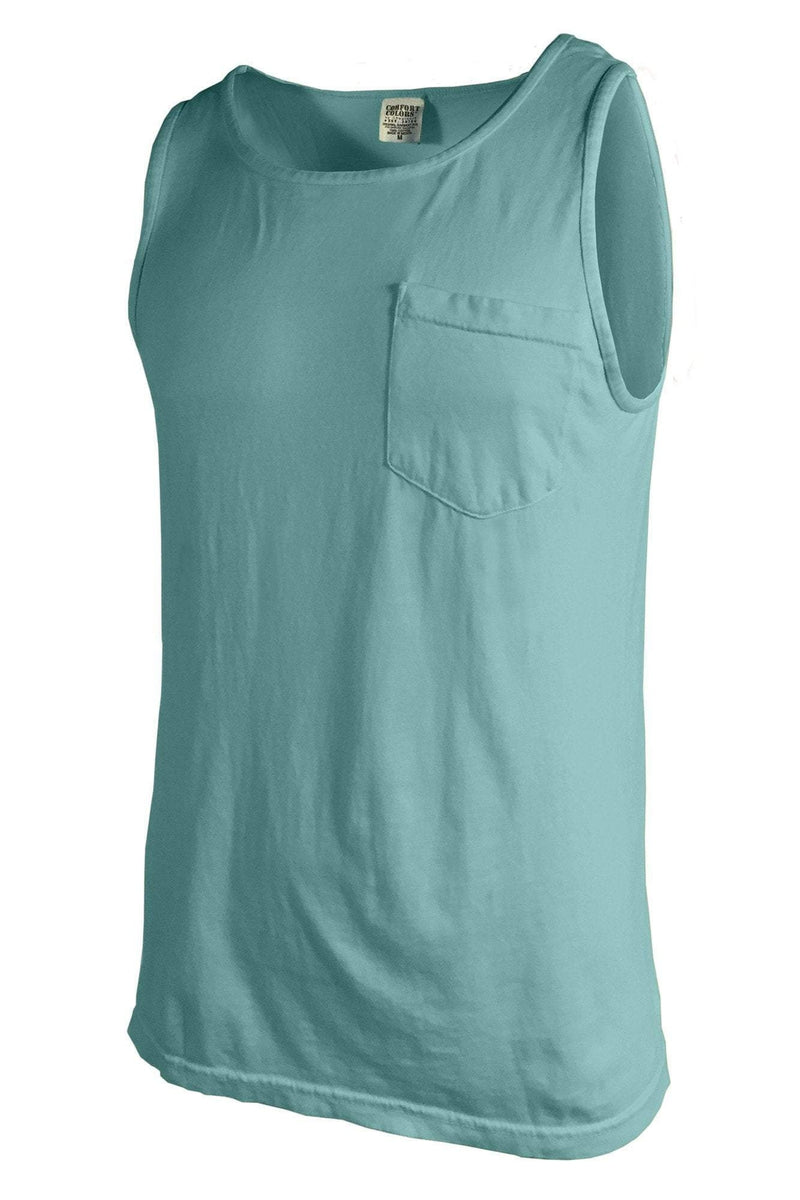 Shades of Green/Yellow Comfort Colors Pocket Tank *Personalize It - Wholesale Accessory Market