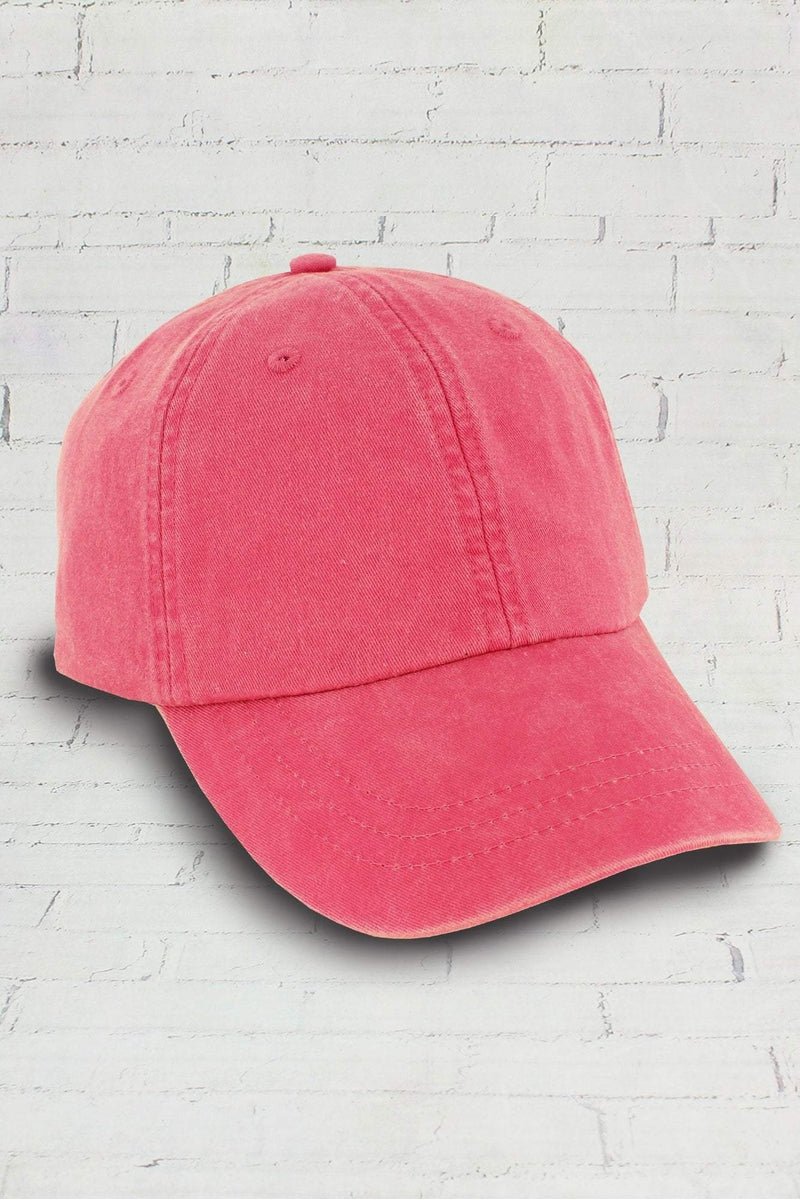 Washed Hot Pink Baseball Cap - Wholesale Accessory Market