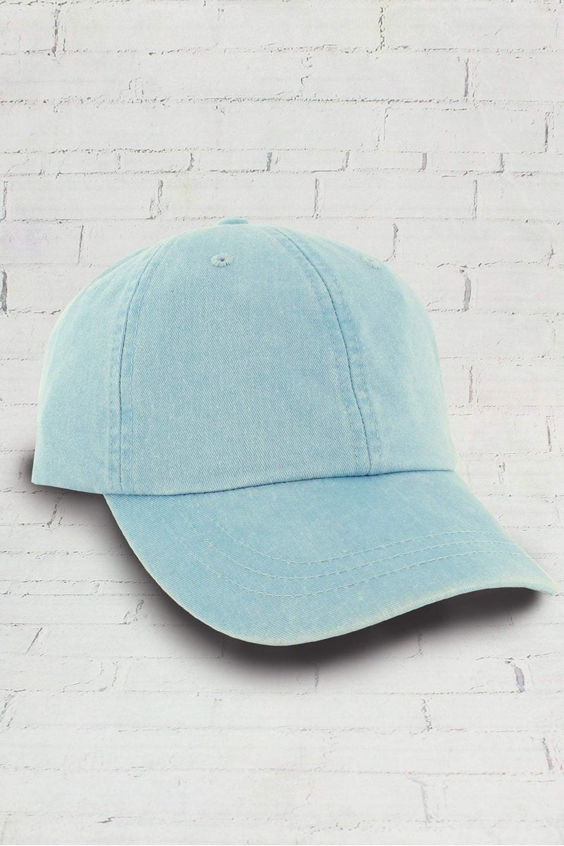 Washed Light Blue Baseball Cap - Wholesale Accessory Market