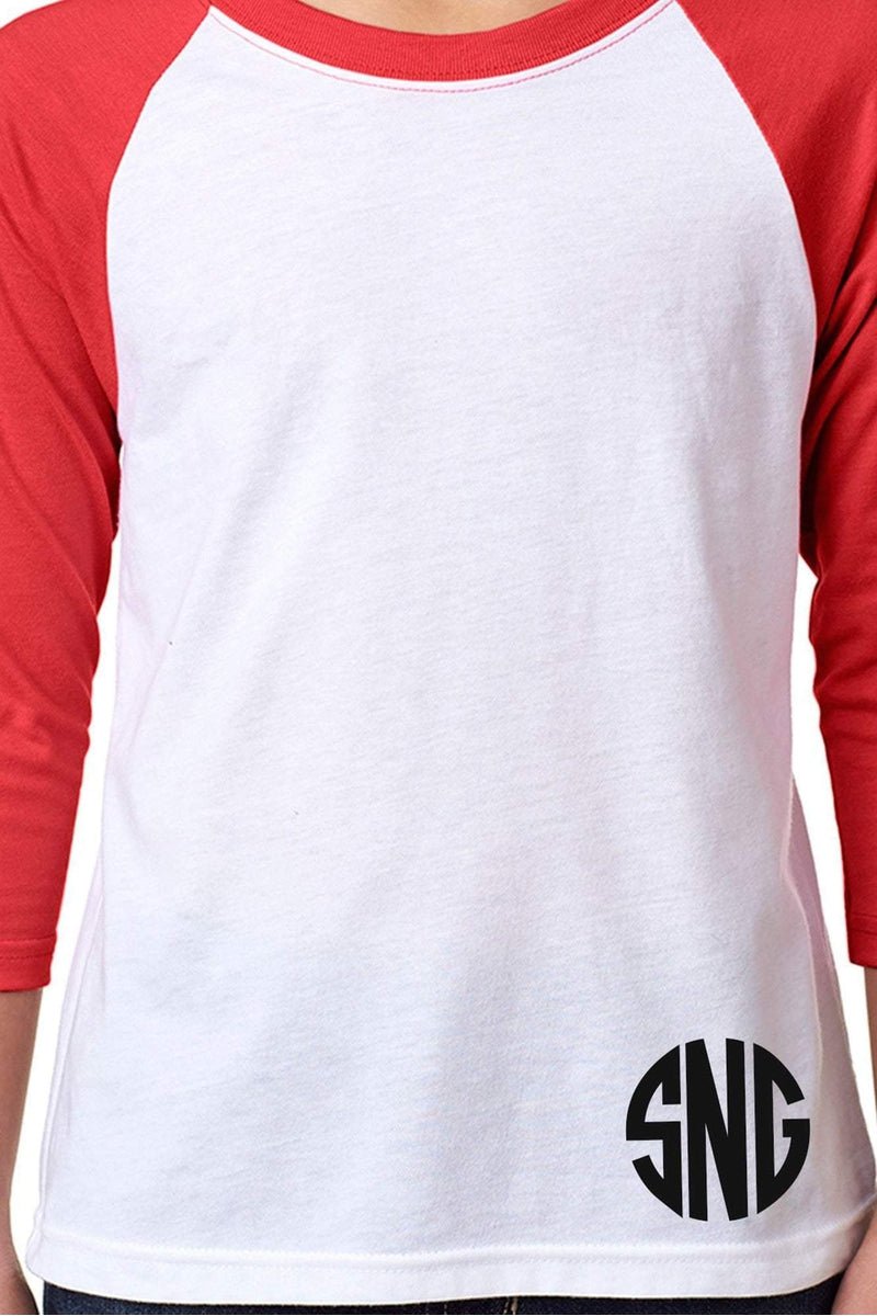 Next Level Youth 3/4 Sleeve Raglan, Red/White *Personalize It - Wholesale Accessory Market