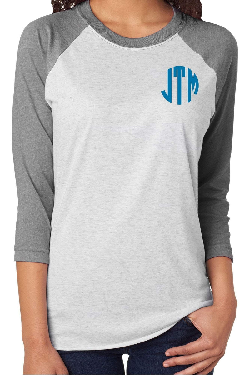 Tri-Blend Unisex 3/4 Raglan, Premium Heather/Heather White *Personalize It! - Wholesale Accessory Market