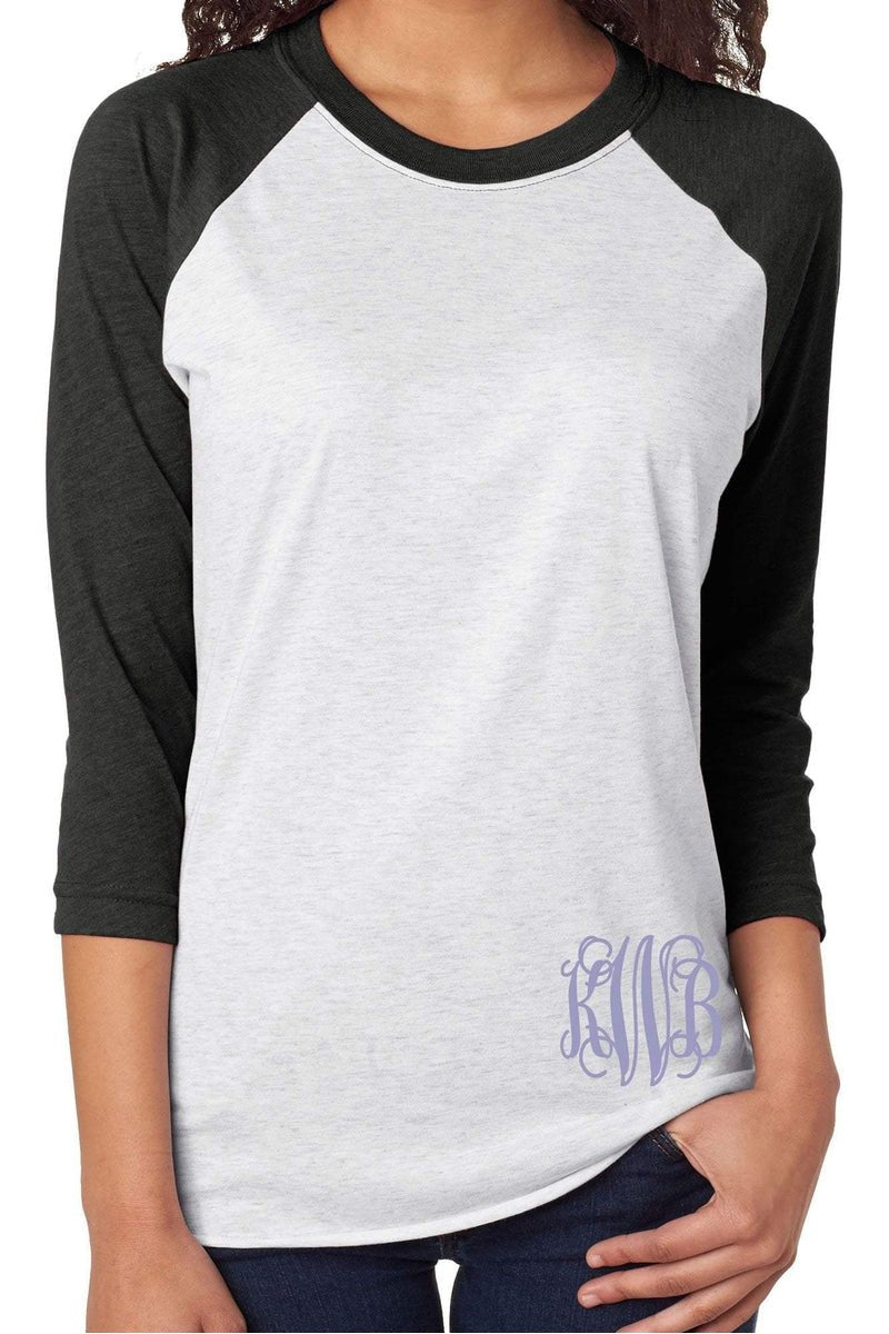 Tri-Blend Unisex 3/4 Raglan, Vintage Black/Heather White *Personalize It! - Wholesale Accessory Market