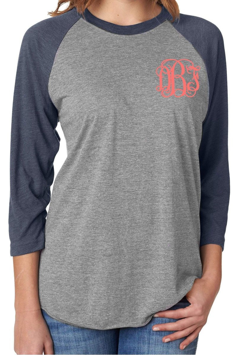 Tri-Blend Unisex 3/4 Raglan, Vintage Navy/Premium Heather *Personalize It! - Wholesale Accessory Market