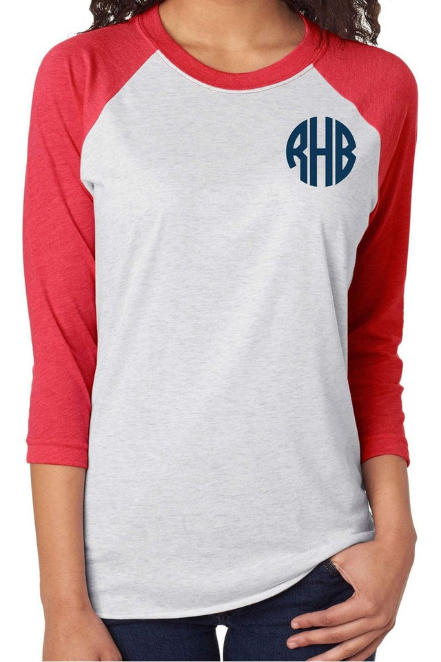 Tri-Blend Unisex 3/4 Raglan, Vintage Red/Heather White *Personalize It! - Wholesale Accessory Market