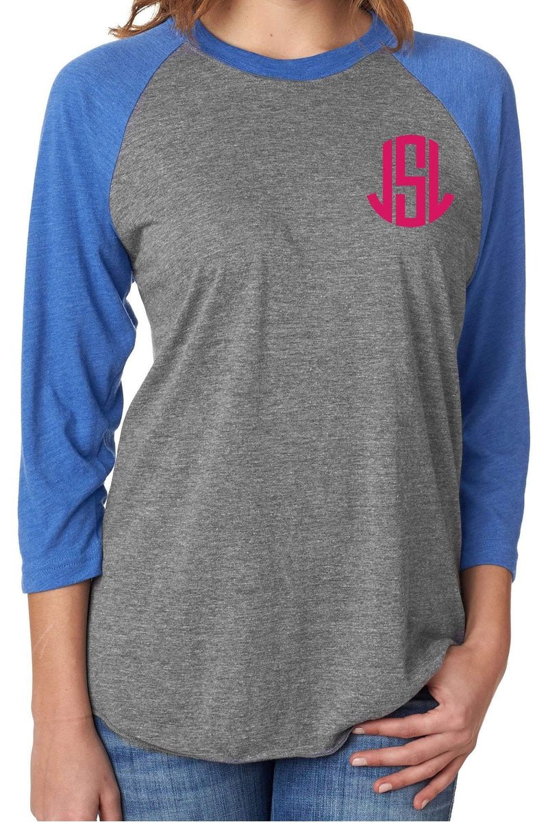 Tri-Blend Unisex 3/4 Raglan, Vintage Royal/Premium Heather *Personalize It! - Wholesale Accessory Market