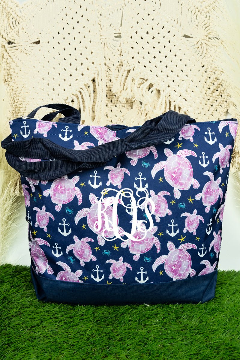 NGIL Turtle Cove with Navy Trim Tote Bag - Wholesale Accessory Market