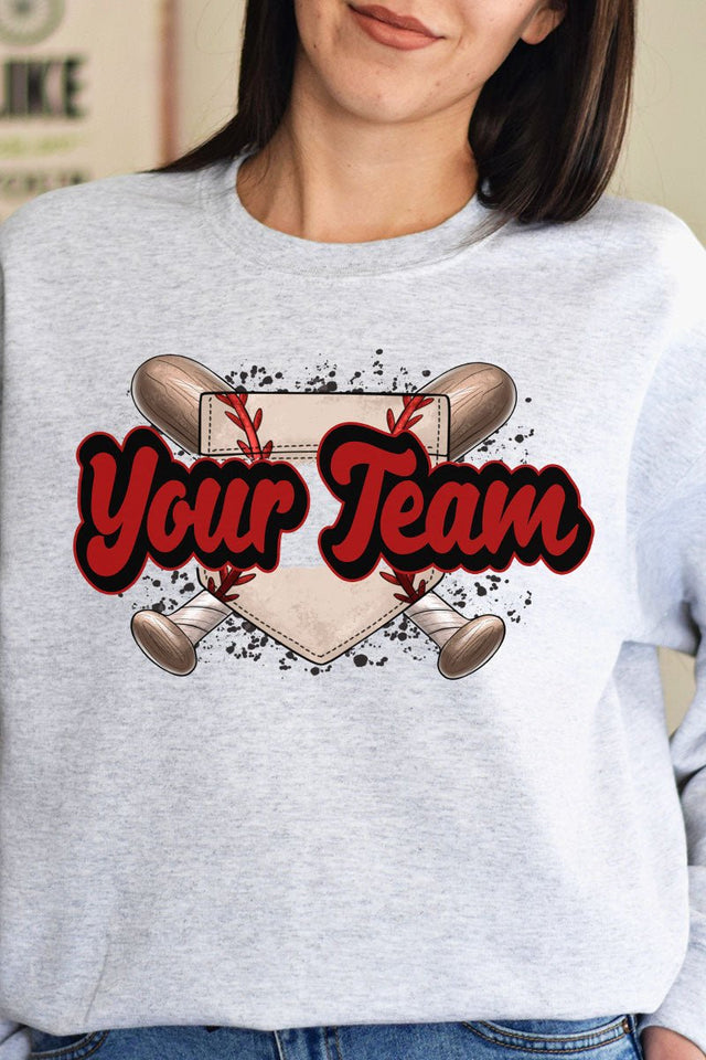 Baseball Home Plate Red And Black Unisex NuBlend Crew Sweatshirt - Wholesale Accessory Market