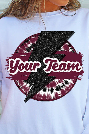 Tie Dye Bolt Maroon And Black Unisex NuBlend Crew Sweatshirt - Wholesale Accessory Market