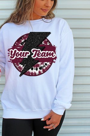 Tie Dye Bolt Maroon And Black Unisex NuBlend Crew Sweatshirt - Wholesale Accessory Market