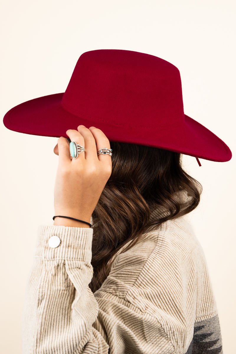 Georgiana Crimson Felt Hat - Wholesale Accessory Market