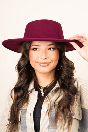 Georgiana Burgundy Felt Hat - Wholesale Accessory Market